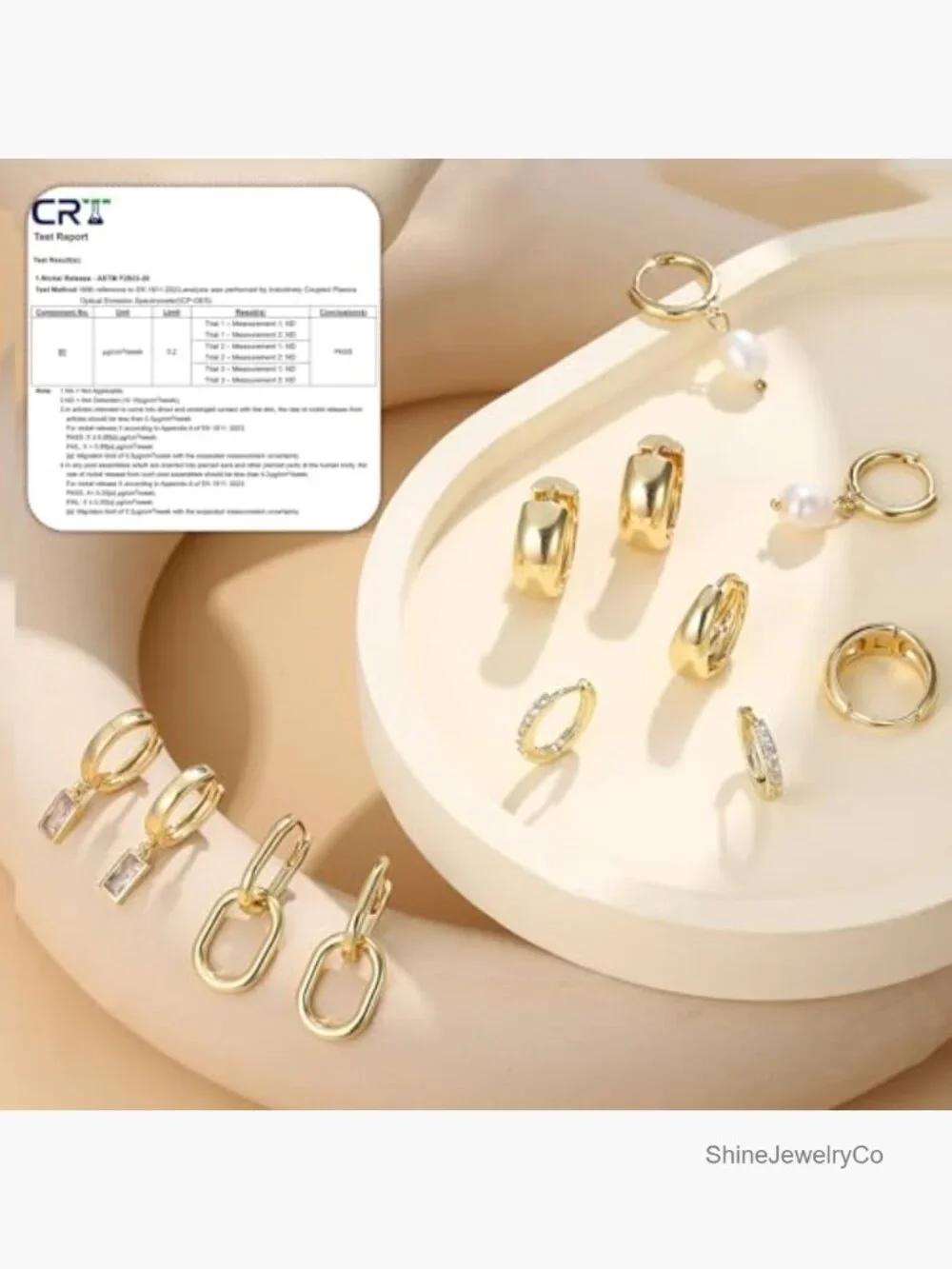 13 Pairs Small Stud Hoop Earrings Set Hypoallergenic Gold Plated Huggie